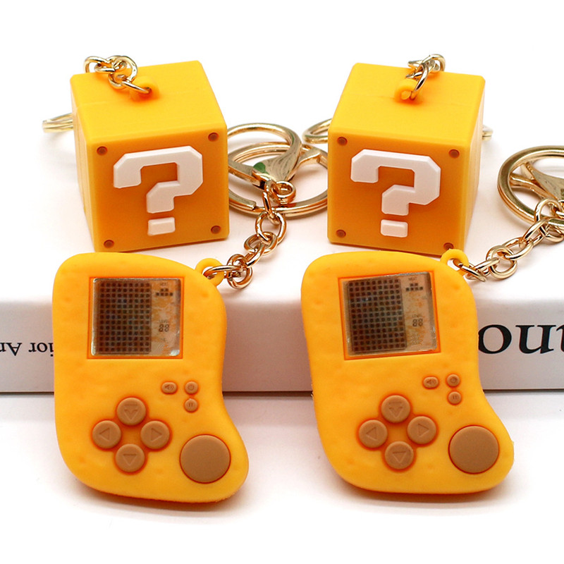 Gaming Console In Car - Creative Simulation Question Mark Box Keychain,