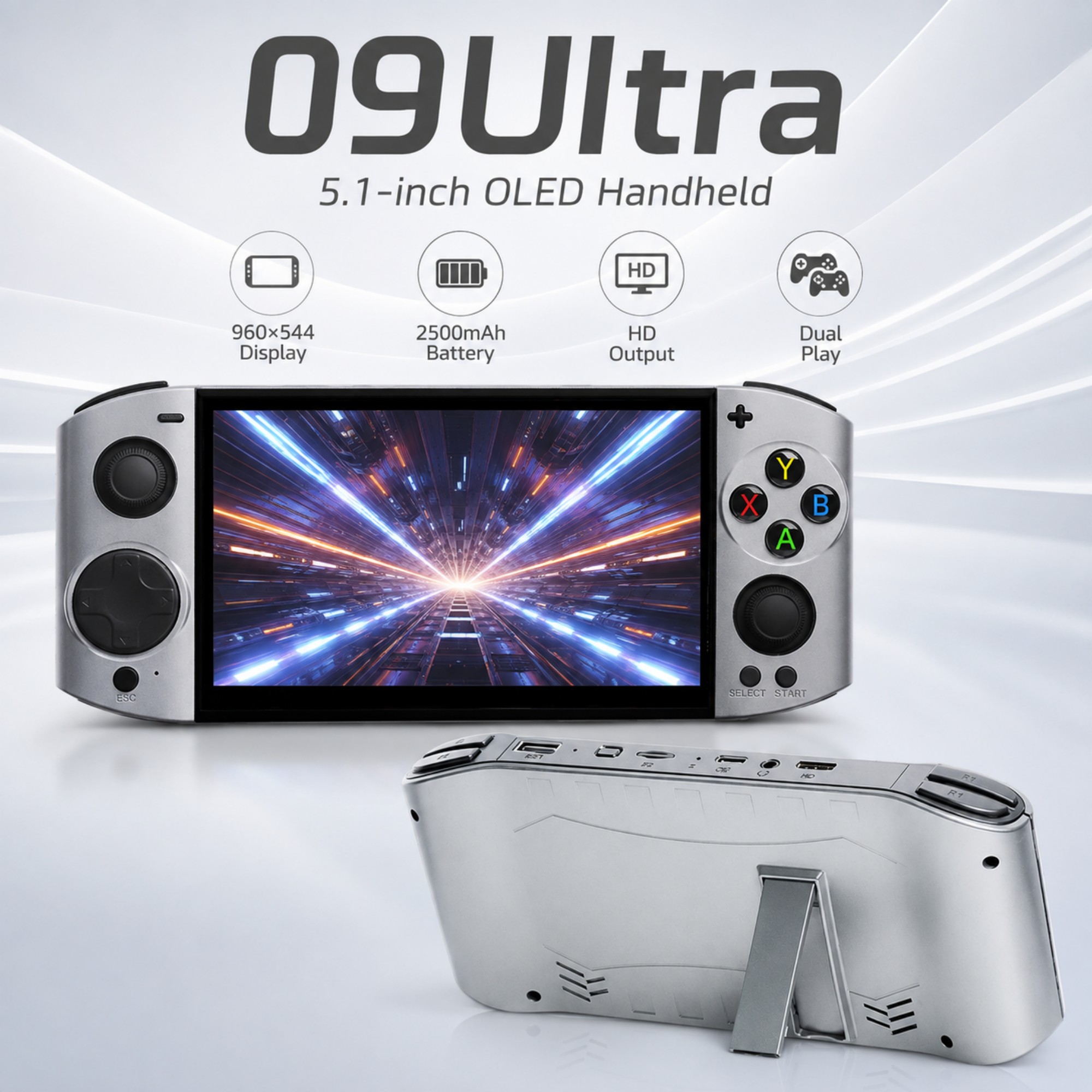 09 Ultra 5.1 Inch OLED Handhel - Gaming Console Os ulasan dan harga