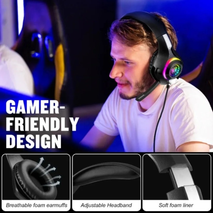 Wired Gaming Headphones with M - Gaming Console Headset ulasan dan harga