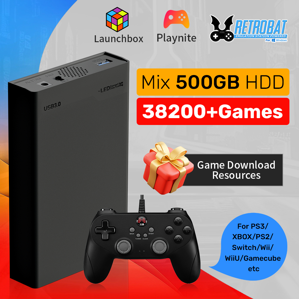500GB Gaming HDD Retrobat & La - Gaming Console Os ulasan dan harga