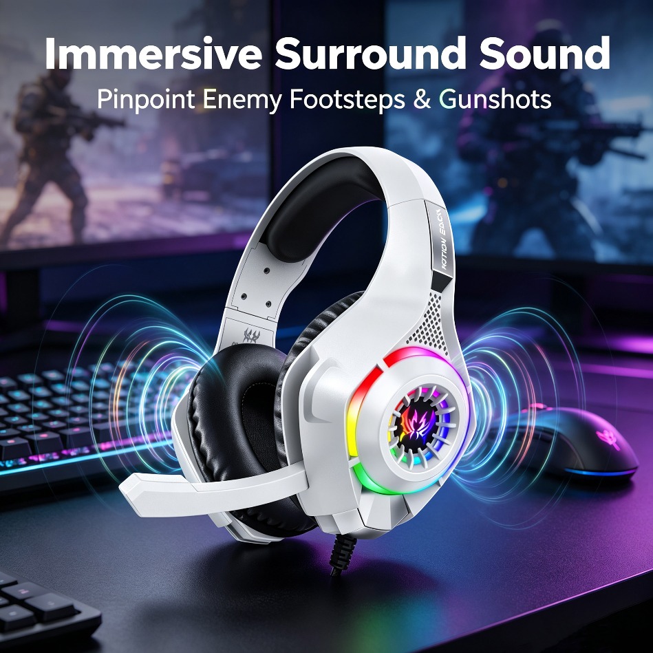 PC Gaming Headset with Mic RGB - Gaming Console Headset ulasan dan harga
