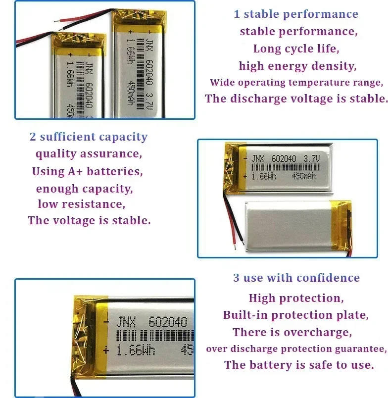 602040 Polymer Li Po Battery 3 - Gaming Console In Car ulasan dan harga